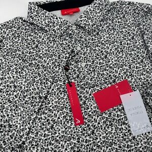 Redvanly Galem Polo Mens XXL Gray Animal Print Golf Shirt R2481 NWT